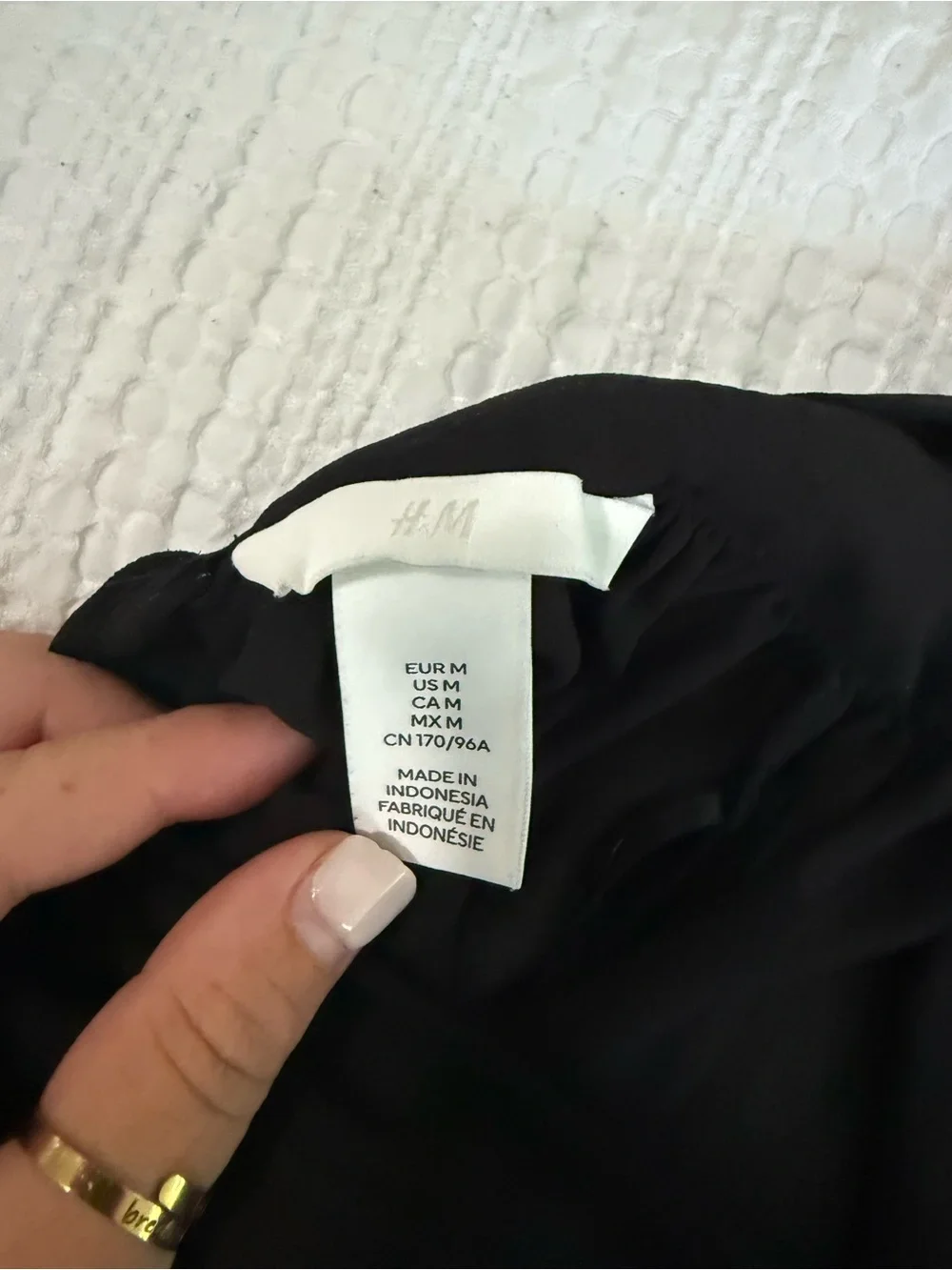H&M Black Sheer Tie-Neck Blouse